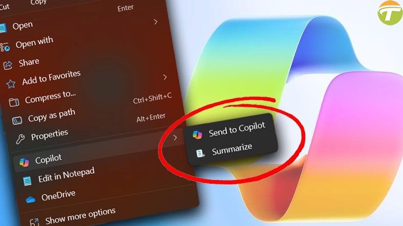 windows 11deki copilota sag tik ozelligi geldi metinler aninda ozetlenebilecek